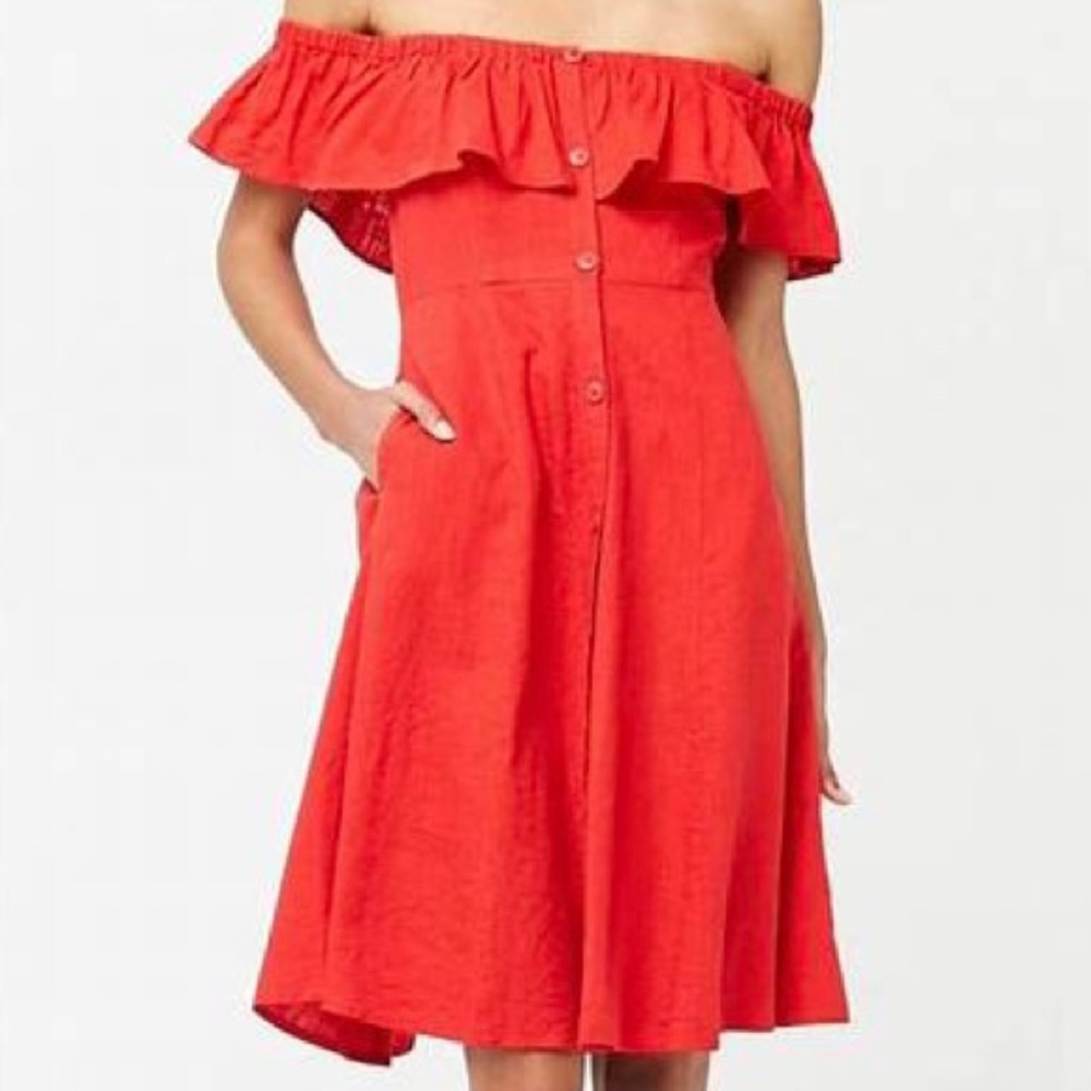 Red OTS Dress